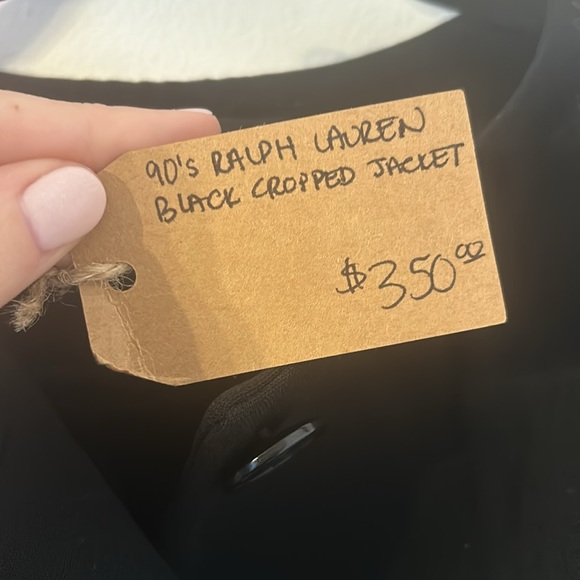 Vintage Ralph Lauren Black Bolero Button Front Cropped Jacket Size 10 - Picture 4 of 6